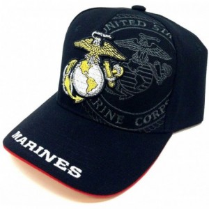 Baseball Caps US Marines USMC United States Marine Corps Baseball Hat Cap - Black & Red - CN11JUBJCSD $17.01