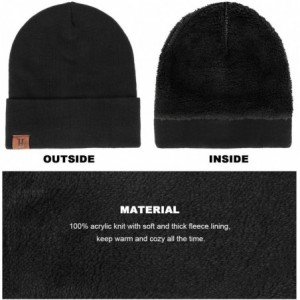 Skullies & Beanies Winter Thick Beanie Hat Scarf Touch Screen Gloves Set Fit for Men Women - A - Black - CS192ZGOMKH $23.02