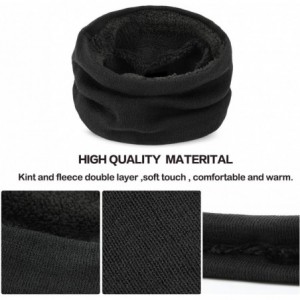 Skullies & Beanies Winter Thick Beanie Hat Scarf Touch Screen Gloves Set Fit for Men Women - A - Black - CS192ZGOMKH $23.02