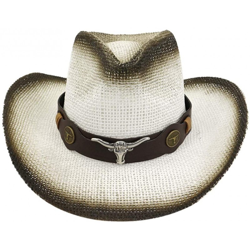 Sun Hats Unisex Sunshade Cap- Summer Outdoor Travel Western Cowboy Hat Casual Solid Mongolian Hat Grassland Visor - CG18W6OSG...