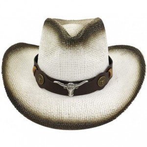 Sun Hats Unisex Sunshade Cap- Summer Outdoor Travel Western Cowboy Hat Casual Solid Mongolian Hat Grassland Visor - CG18W6OSG...