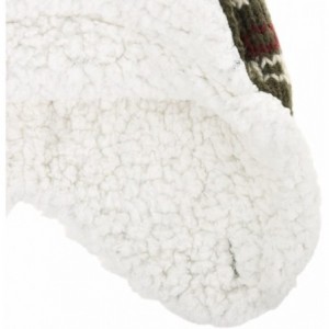 Skullies & Beanies Knit Fleece Fairs Isle Nordic Ear Flap Pom Beanie Hat CR7500 - Green - C018MDKWHX8 $50.44