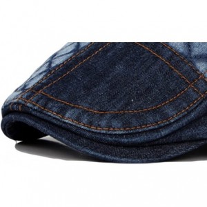 Newsboy Caps Unisex Denim Flat Ivy Gatsby Newsboy Hat Cap - I-deep Blue - C912LY07XZV $7.67