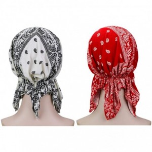 Skullies & Beanies 2 Pieces Chemo Hat Turban Beanie- Pre-Tied Headwraps Headwear for Women - Set 7 - CK18U8ZKTZ0 $11.57