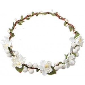 Headbands Flower Berries Crown Headband for Wedding Festivals HH7 - White - C112EVRKFPJ $10.30