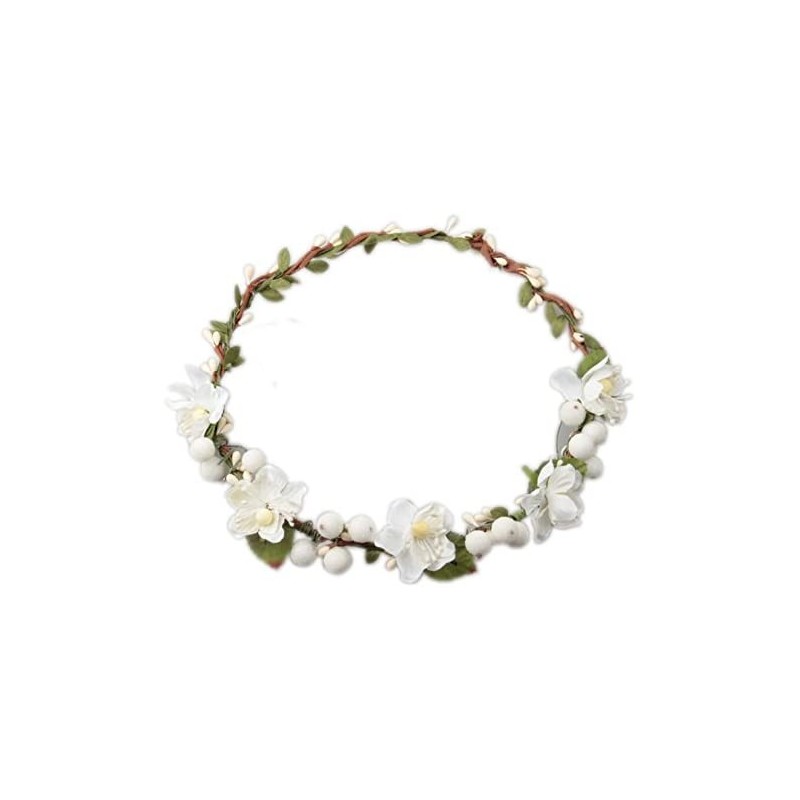 Headbands Flower Berries Crown Headband for Wedding Festivals HH7 - White - C112EVRKFPJ $10.30