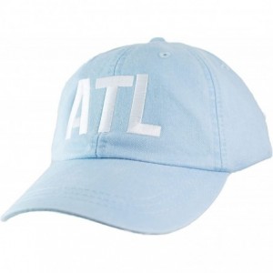 Baseball Caps Embroidered ATL Airport Code Hat - Light Blue - CI1869M90IK $25.24