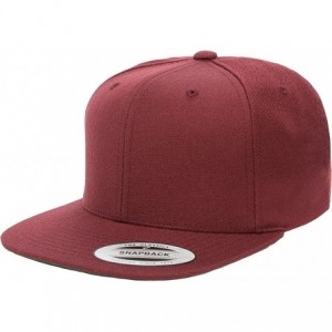 Baseball Caps Classic Wool Snapback with Green Undervisor Yupoong 6089 M/T - Maroon - C212LC2KI8F $12.99