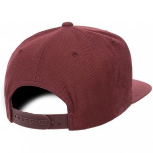 Baseball Caps Classic Wool Snapback with Green Undervisor Yupoong 6089 M/T - Maroon - C212LC2KI8F $12.99