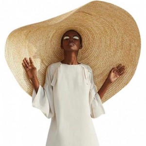 Sun Hats Oversized Fashion Outdoor Expanded Diameter - Khaki - CD18U4R0LTK $41.00
