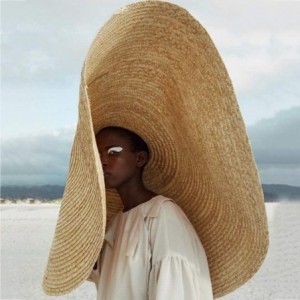 Sun Hats Oversized Fashion Outdoor Expanded Diameter - Khaki - CD18U4R0LTK $41.00