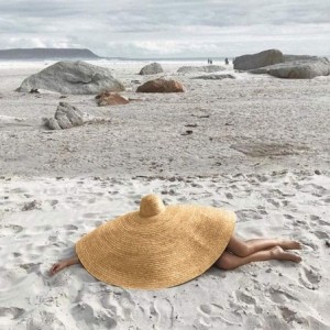 Sun Hats Oversized Fashion Outdoor Expanded Diameter - Khaki - CD18U4R0LTK $41.00