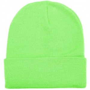 Skullies & Beanies Unisex Beanie Cap Knitted Warm Solid Color and Multi-Color Multi-Packs - 12 Pack - Green - CS187C59SR9 $28.92