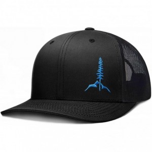 Baseball Caps Trucker Hat- Tamarack Mountain - Black / Blue - C5198ZYRGMK $55.62