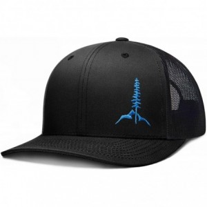 Baseball Caps Trucker Hat- Tamarack Mountain - Black / Blue - C5198ZYRGMK $24.57