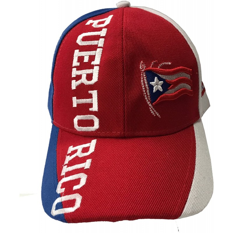 Baseball Caps Puerto Rico Baseball Cap Red Puerto Rico Flag - CE17YWYSW3K $18.47