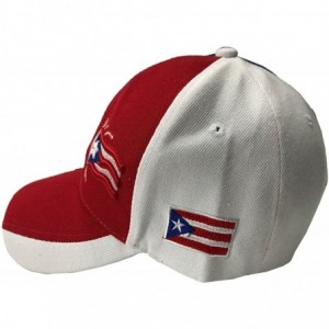 Baseball Caps Puerto Rico Baseball Cap Red Puerto Rico Flag - CE17YWYSW3K $18.47