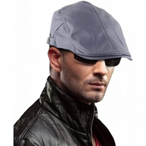 Newsboy Caps Men's Classic Newsboy Cap-PU Leather Gatsby Ivy Flat Golf Driving Hat - 01-dark Grey - C812MZPONM0 $14.27