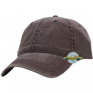 Baseball Caps Vintage Washed Dyed Cotton Twill Low Profile Adjustable Baseball Cap - Brown 70p - CE12N85TDXM $22.02