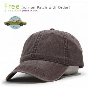 Baseball Caps Vintage Washed Dyed Cotton Twill Low Profile Adjustable Baseball Cap - Brown 70p - CE12N85TDXM $11.01