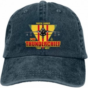 Baseball Caps F-105 Thunderchief - Air Force Fighter Bomber Adjustable Baseball Cap- Adult - Navy - CO18XWTTR9C $19.71