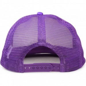 Baseball Caps Flat Billed Trucker Hat Mesh Back S M L Adjustable Cap Solid Two Toned Snapback - Neon-purple-white - CN17AAZ2Z...