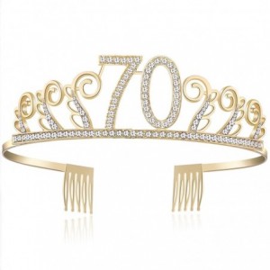 Headbands Birthday Rhinestone Princess Silver 21st - Gold-70th - C618O7732Q8 $16.67