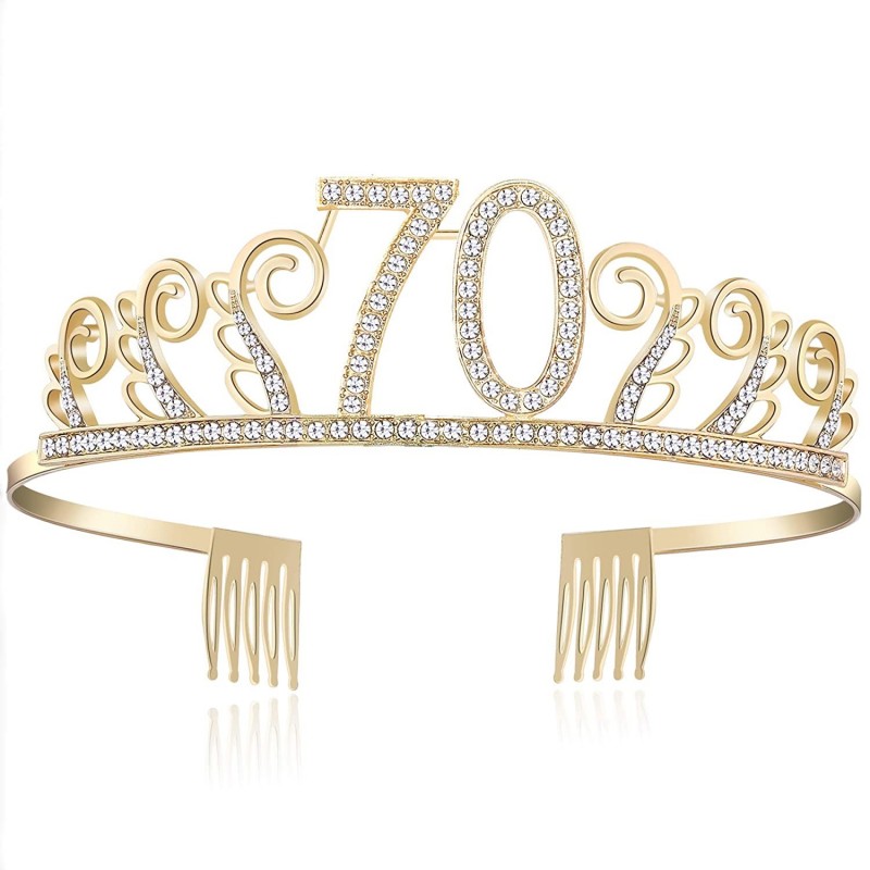 Headbands Birthday Rhinestone Princess Silver 21st - Gold-70th - C618O7732Q8 $16.67