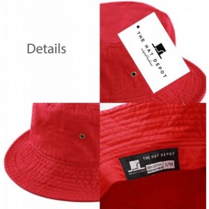 Bucket Hats Unisex 100% Cotton Packable Summer Travel Bucket Beach Sun Hat - Red - CO17WU47C95 $8.26