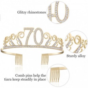 Headbands Birthday Rhinestone Princess Silver 21st - Gold-70th - C618O7732Q8 $16.67