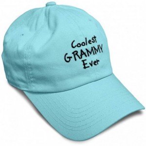 Baseball Caps Custom Soft Baseball Cap Coolest Grammy Ever Black Embroidery Twill Cotton - Mint - CH18ZO3YLRL $16.93