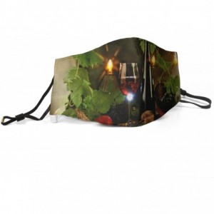 Balaclavas Painting Printed Adjustable Earloop Face Mask - Wine Print Flickering - CW197XKQQUX $12.29