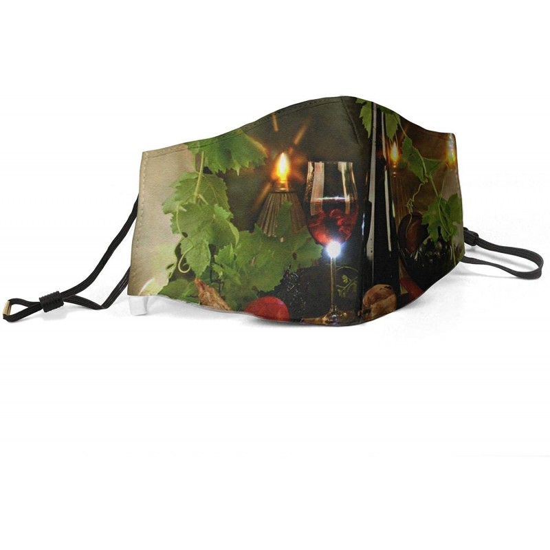 Balaclavas Painting Printed Adjustable Earloop Face Mask - Wine Print Flickering - CW197XKQQUX $12.29