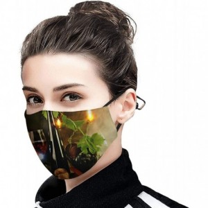 Balaclavas Painting Printed Adjustable Earloop Face Mask - Wine Print Flickering - CW197XKQQUX $12.29