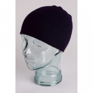 Skullies & Beanies Mens 100% Cashmere Watch Cap Beanie - Navy Blue - Made in Scotland RRP $130 - CZ12BT3M083 $52.63