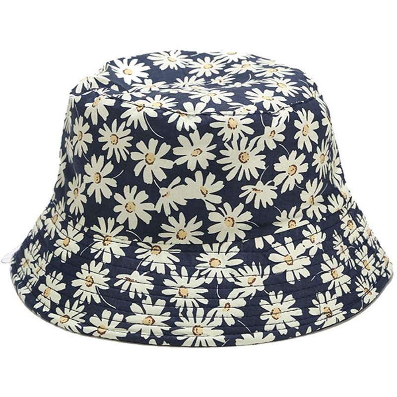 Bucket Hats Unisex Print Double-Side-Wear Reversible Bucket Hat - Chrysanthemum - C1196WTEK44 $14.87