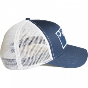 Baseball Caps South Carolina Flag Palmetto Snapback Trucker Baseball Hat Navy Blue - CS18ANTZ97U $26.72