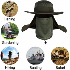 Sun Hats Men Women Fishing Sun Hat with Removable Neck Face Flap Sun Hat Waterproof Bucket Hat Breathable Mesh Boonie Hat - C...