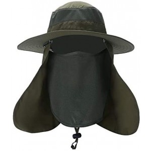 Sun Hats Men Women Fishing Sun Hat with Removable Neck Face Flap Sun Hat Waterproof Bucket Hat Breathable Mesh Boonie Hat - C...