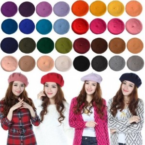 Berets Women Ladies Solid Painters Color Classic French Fashion Wool Bowler Beret Hat - Brown - CK12O3AZ7P0 $8.95