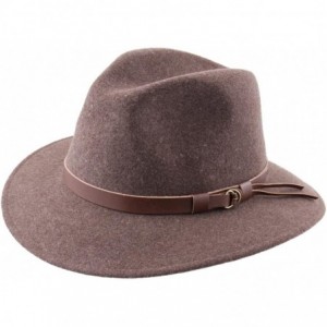 Fedoras Classique Traveller Wool Felt Fedora Hat Packable - Marron-chine - CG187IX0RGX $78.80
