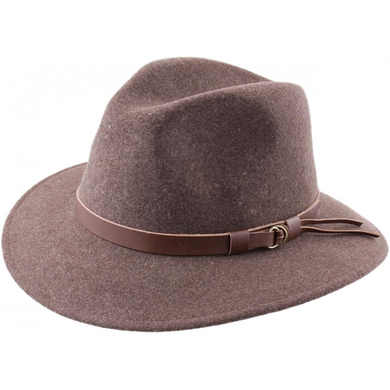 Fedoras Classique Traveller Wool Felt Fedora Hat Packable - Marron-chine - CG187IX0RGX $47.92