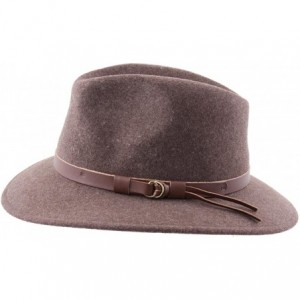 Fedoras Classique Traveller Wool Felt Fedora Hat Packable - Marron-chine - CG187IX0RGX $47.92
