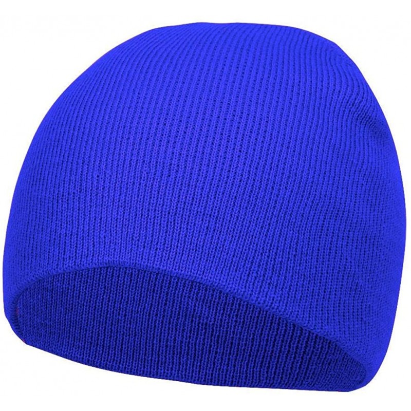 Skullies & Beanies Short Cuffless Beanies - Royal Blue - CY112PDHYPB $11.74