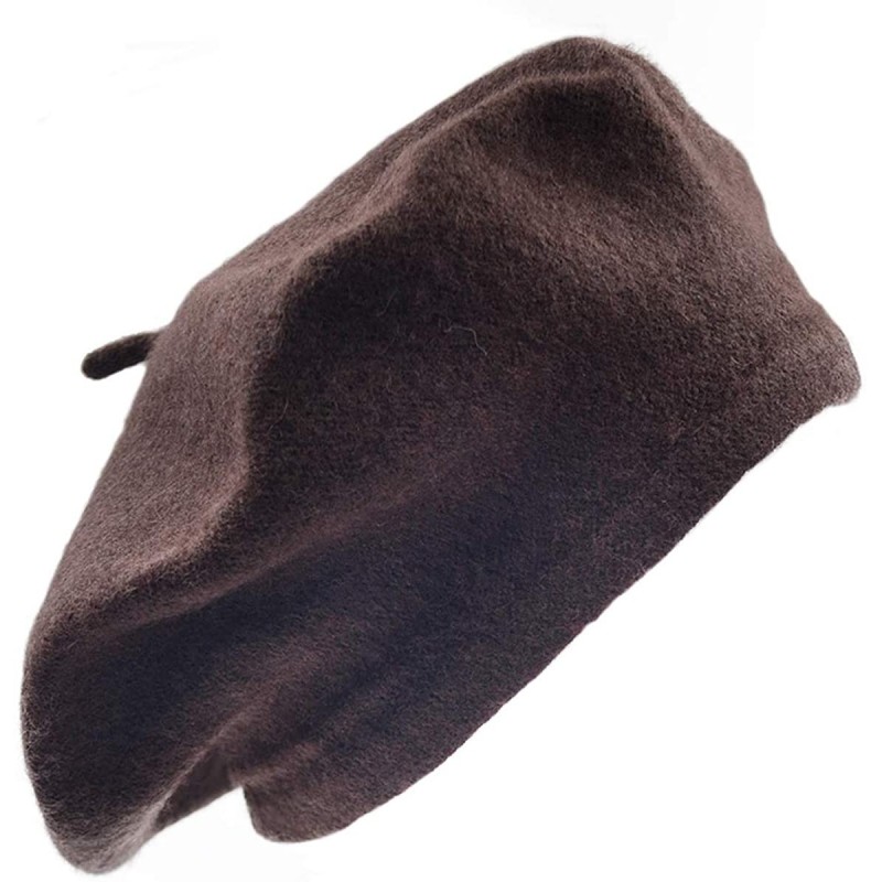 Berets Womens Classic Solid Color Knitted Wool French Beret - Coffee - CJ187NH24D4 $6.95