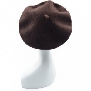 Berets Womens Classic Solid Color Knitted Wool French Beret - Coffee - CJ187NH24D4 $6.95