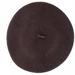 Berets Womens Classic Solid Color Knitted Wool French Beret - Coffee - CJ187NH24D4 $6.95