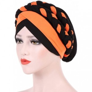 Skullies & Beanies Wearing India Hat Muslim Ruffle Wrap Cancer Chemo Amazing Soft Good Price - Orange - CK18L9GD7Y5 $9.40