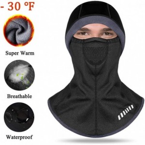 Balaclavas Balaclava Face Mask Ski Mask Cold Weather Hood Windproof Warm Thickened Black - Black - CP18I96LNUK $13.30