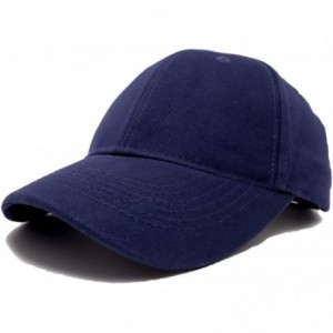 Baseball Caps Unisex Fine Brushed Cotton Cap Adjustable Hat with 6 Panels - Structured - Navy Blue - CL1195131E9 $17.73
